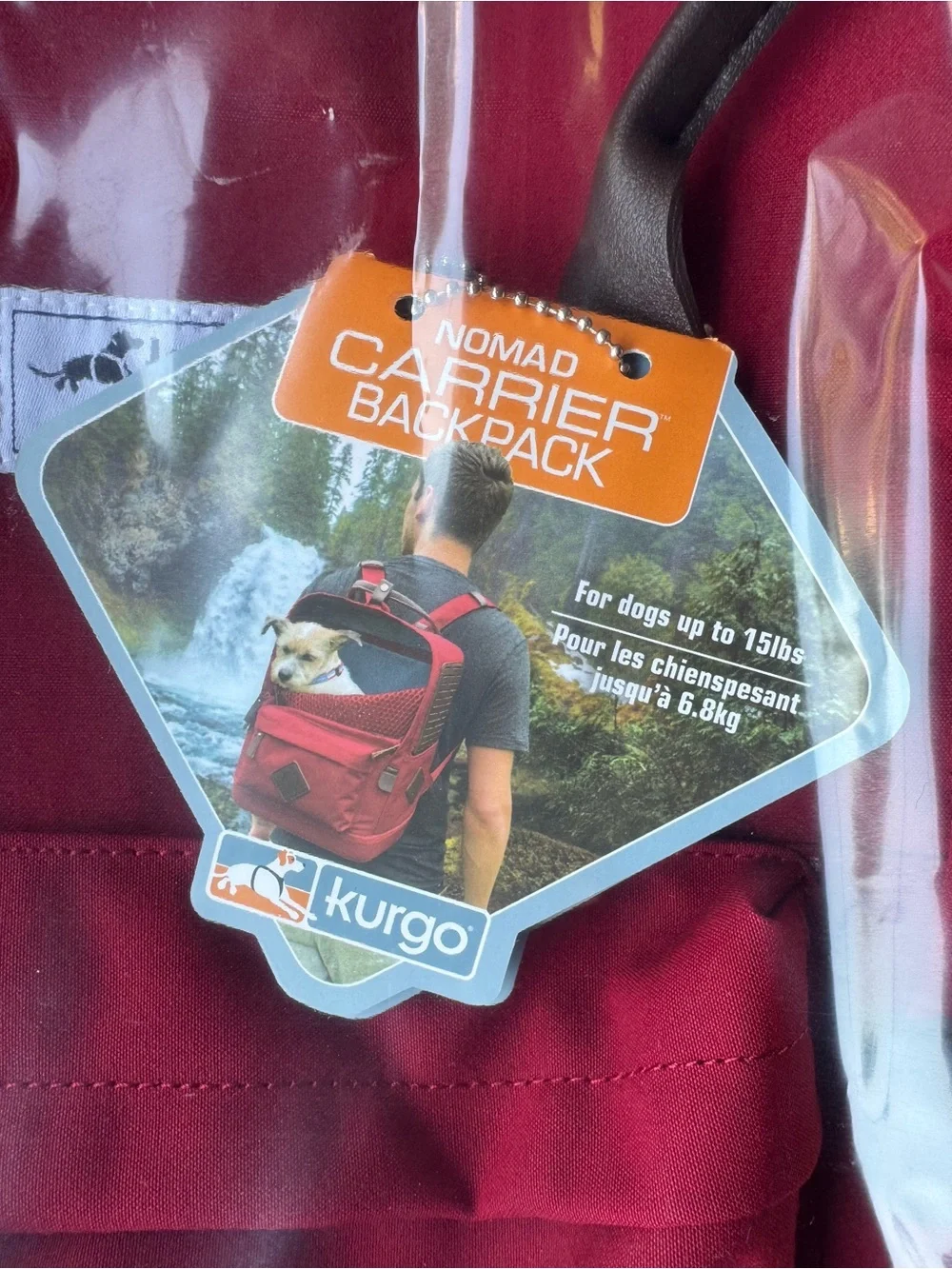 Kurgo Red Pet Carrier Backpack with Teal Interior
